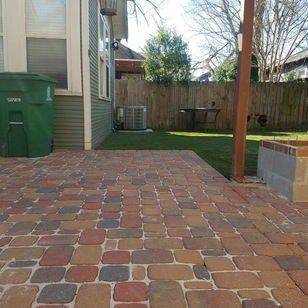 Backyard custom paver Backyard landscaping work in the Houston, Texas area