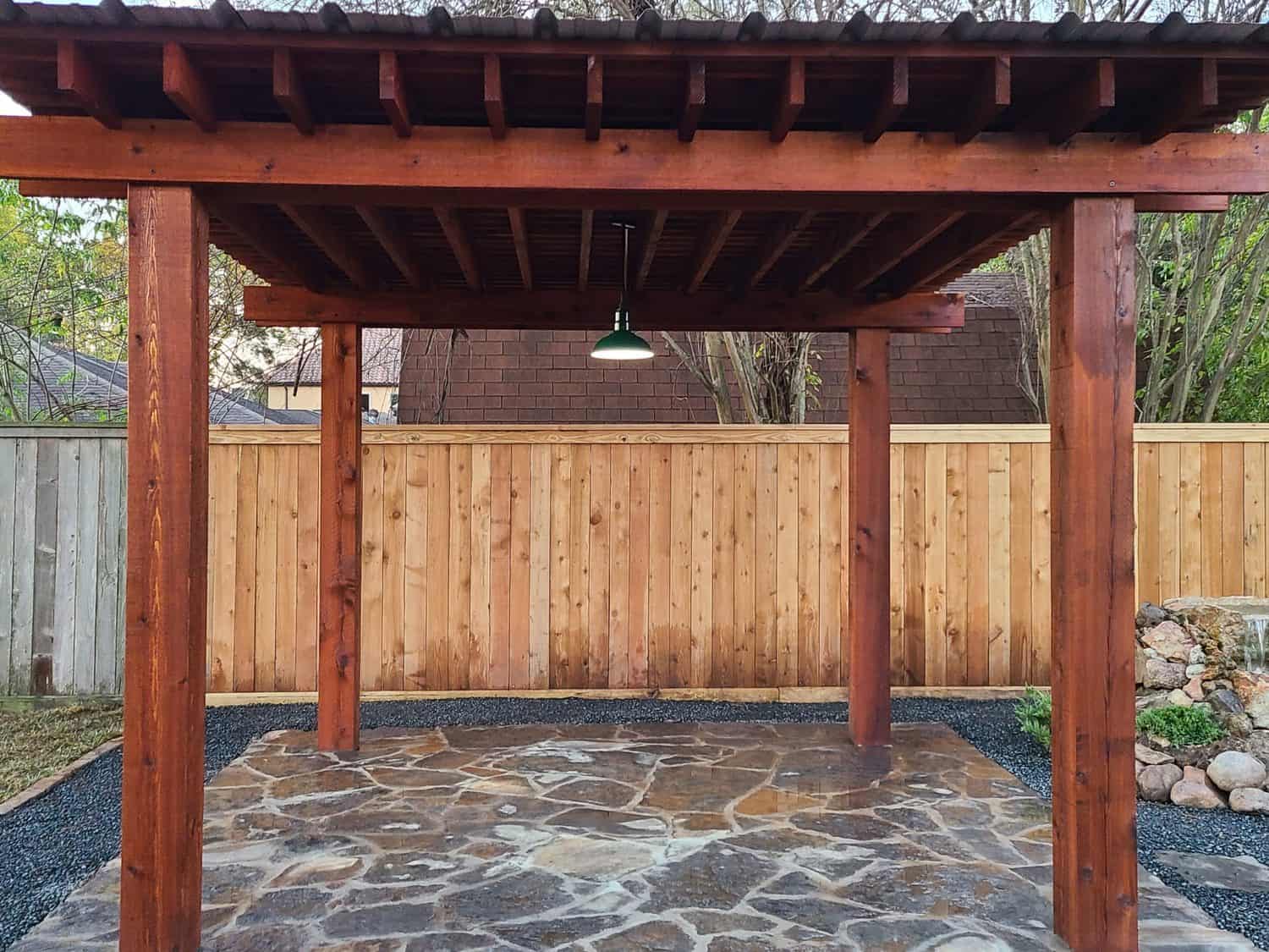 wood back yard patio custom made