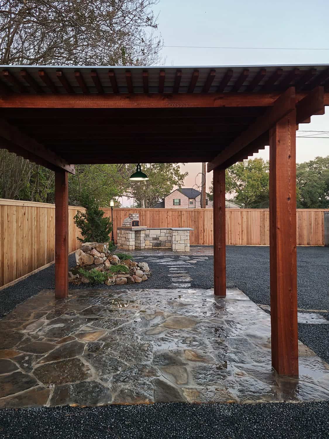 custom built patio cover for backyard